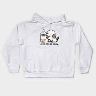 Little Puppy Needs More Boba Tea! Kids Hoodie